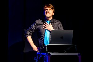 Photo: Lidia Crisafulli at AI Festival 2023. mprobotics Artificial Intelligence Improvisation feat. Piotr Mirowski.