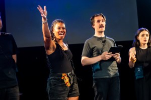 Photo: Lidia Crisafulli at AI Festival 2023. mprobotics Artificial Intelligence Improvisation feat. Jillian Ellis, Ben Lovell and Jodie Irvine.